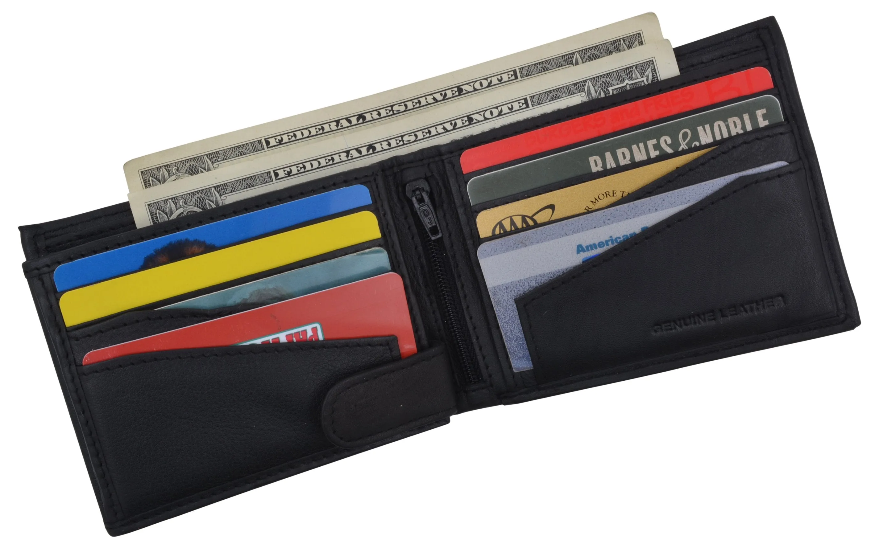Premium Leather RFID Mens Credit Card ID Holder Wallet W/Interior Snap Closure RFIDCN1533