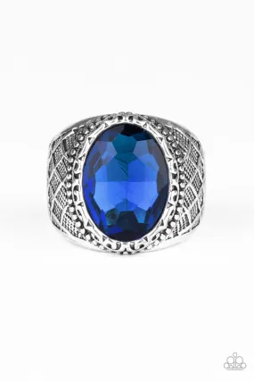 Pro Bowl - Blue Men’s Ring - Paparazzi Accessories