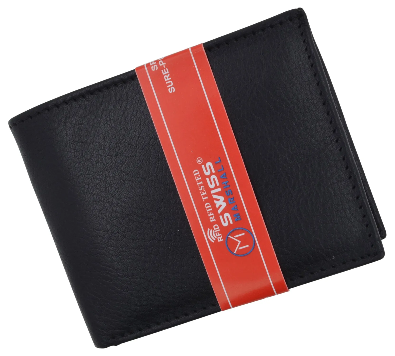 RFID Blocking Mens Premium Leather Credit Card Bifold Wallet W/ Removable ID Holder