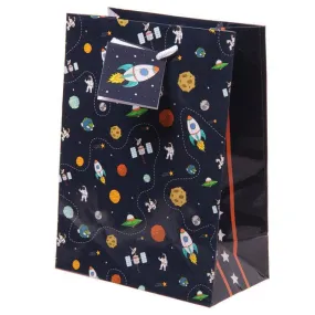 Rocket and Planet Gift Bag 17 x 9 x 23cm