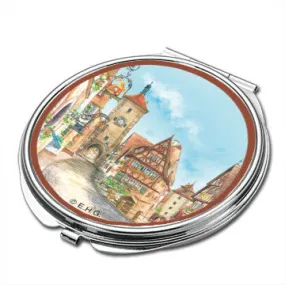 Rothenburg Germany Scene Metal Compact Mirror