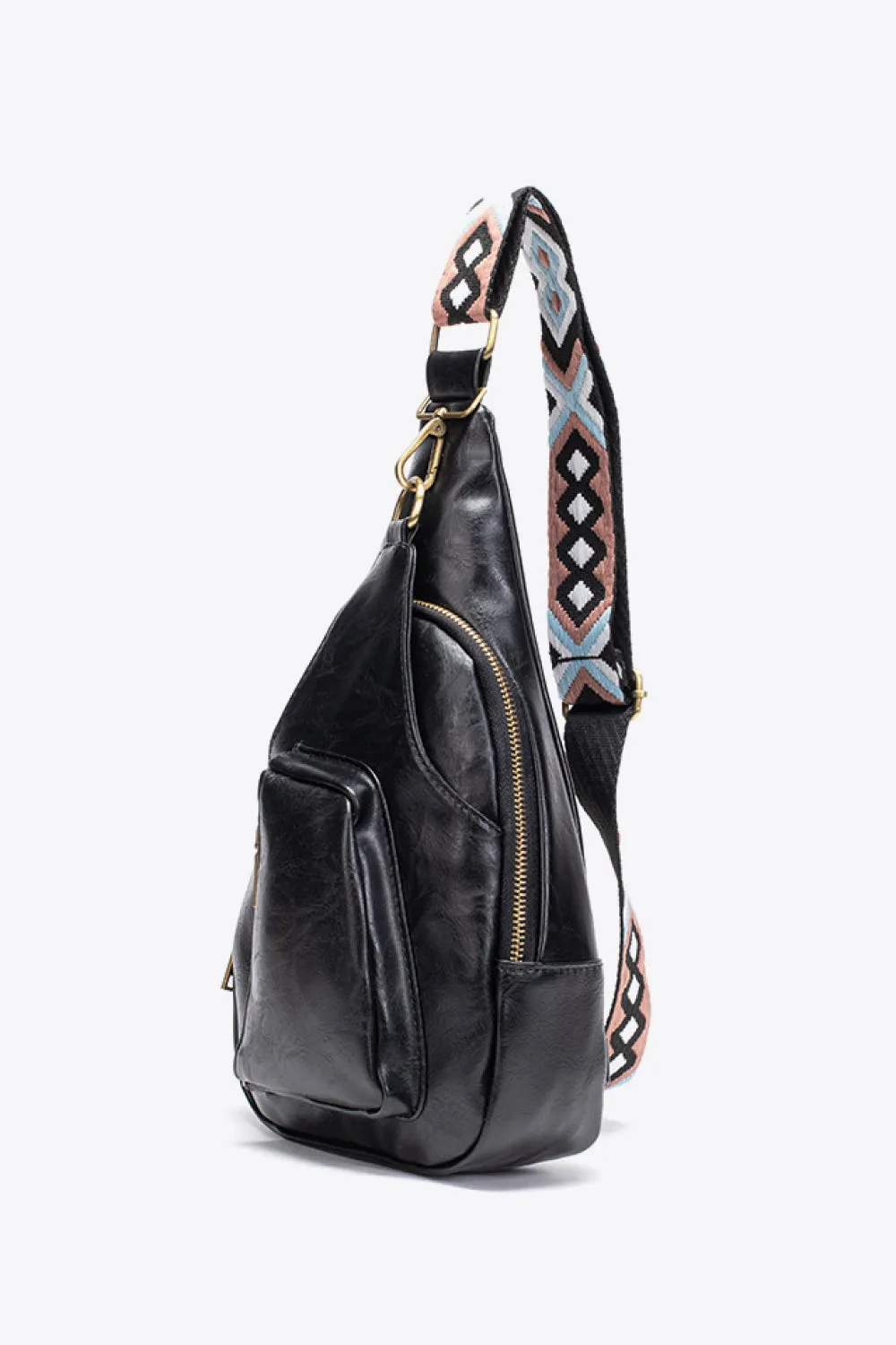 Street Smart Faux Leather Sling Bag
