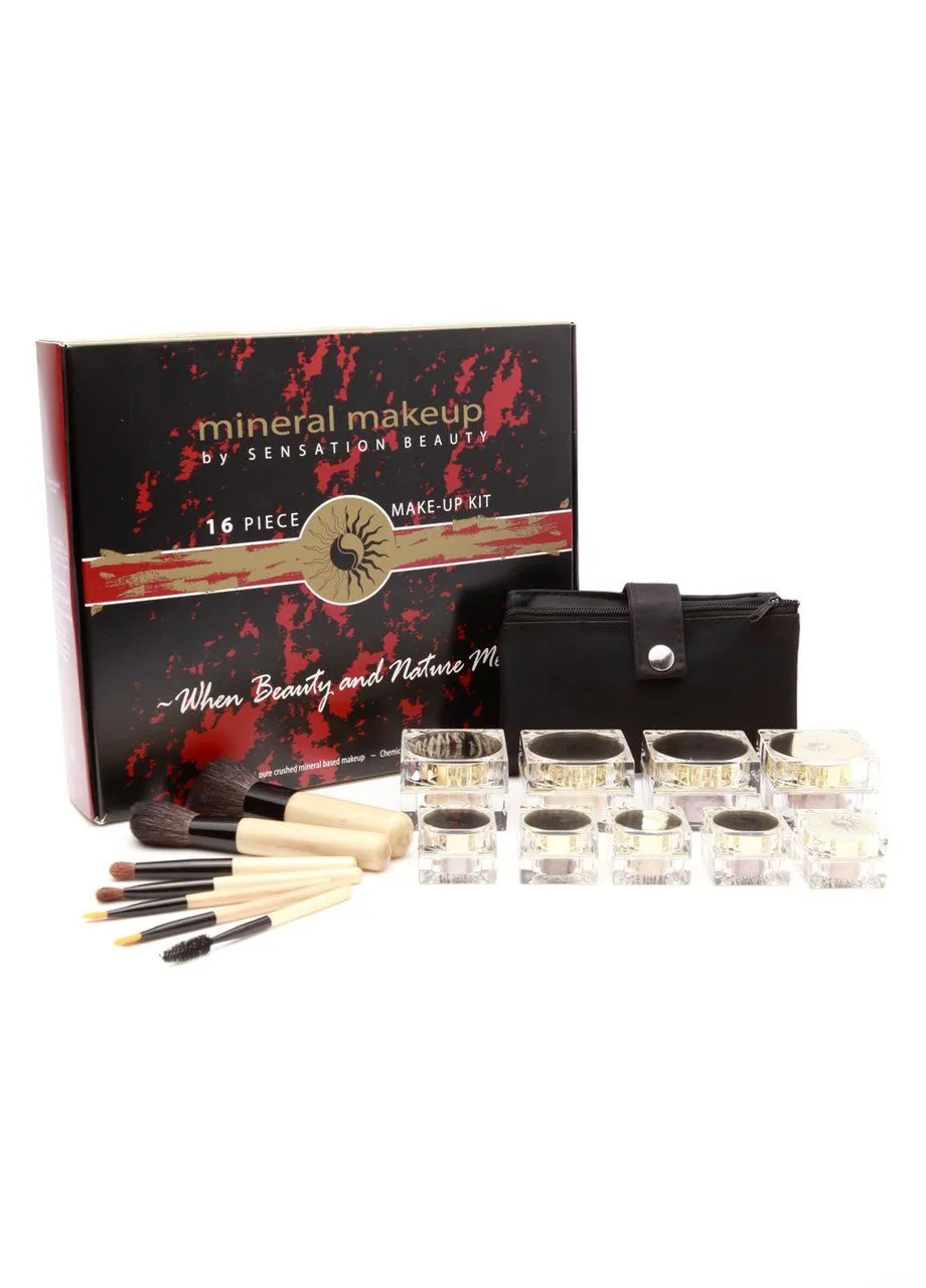 Swisa Beauty 16 Piece Mineral Makeup Kit - Dark
