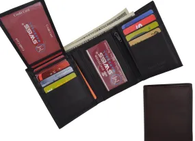 Swiss Marshall Men's RFID Blocking Premium Leather Removable Card/ID Holder Trifold Wallet
