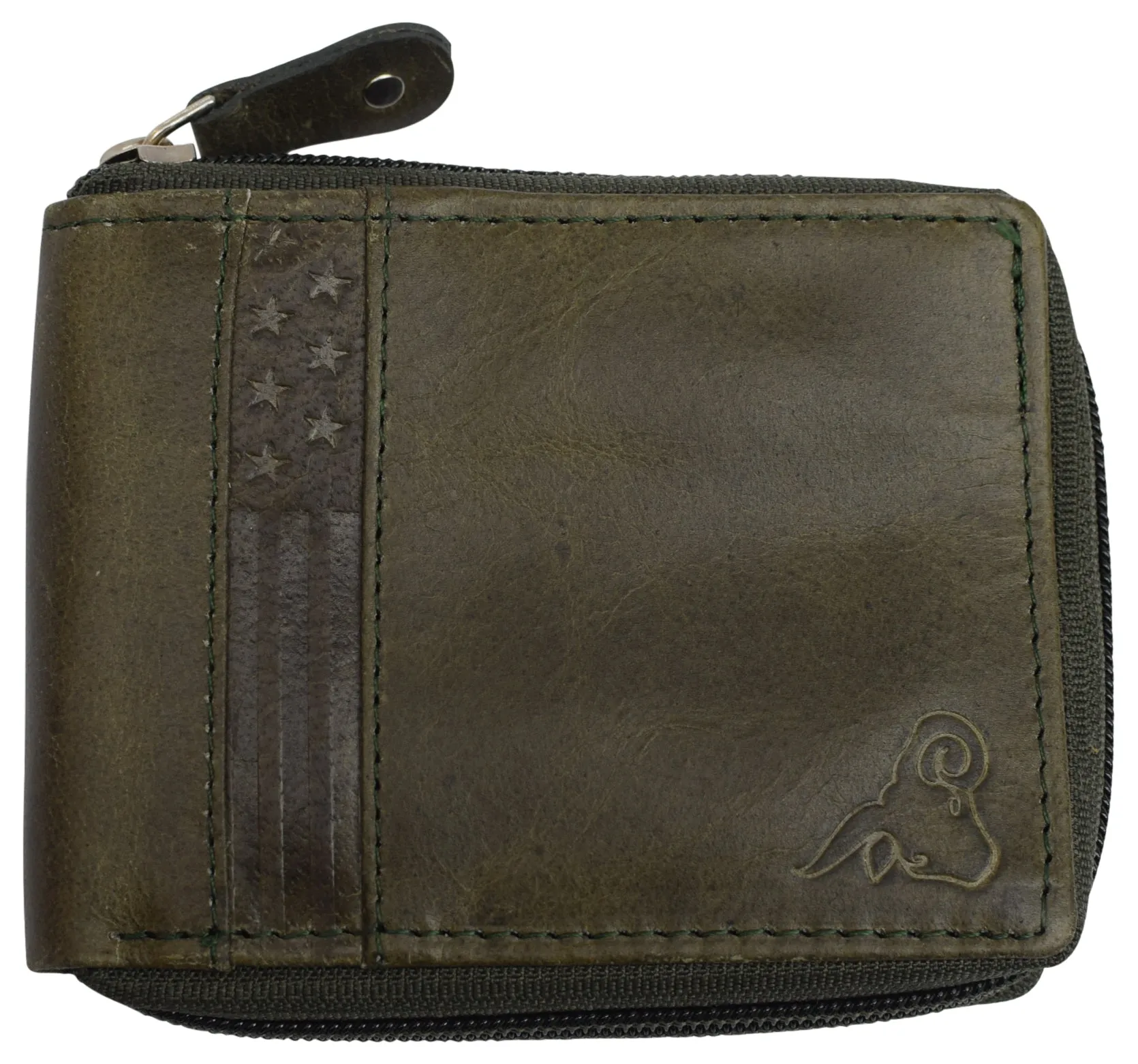 Swiss Marshall Men's Zipper RFID Blocking Premium Leather Zip-Around ID Bifold Wallet