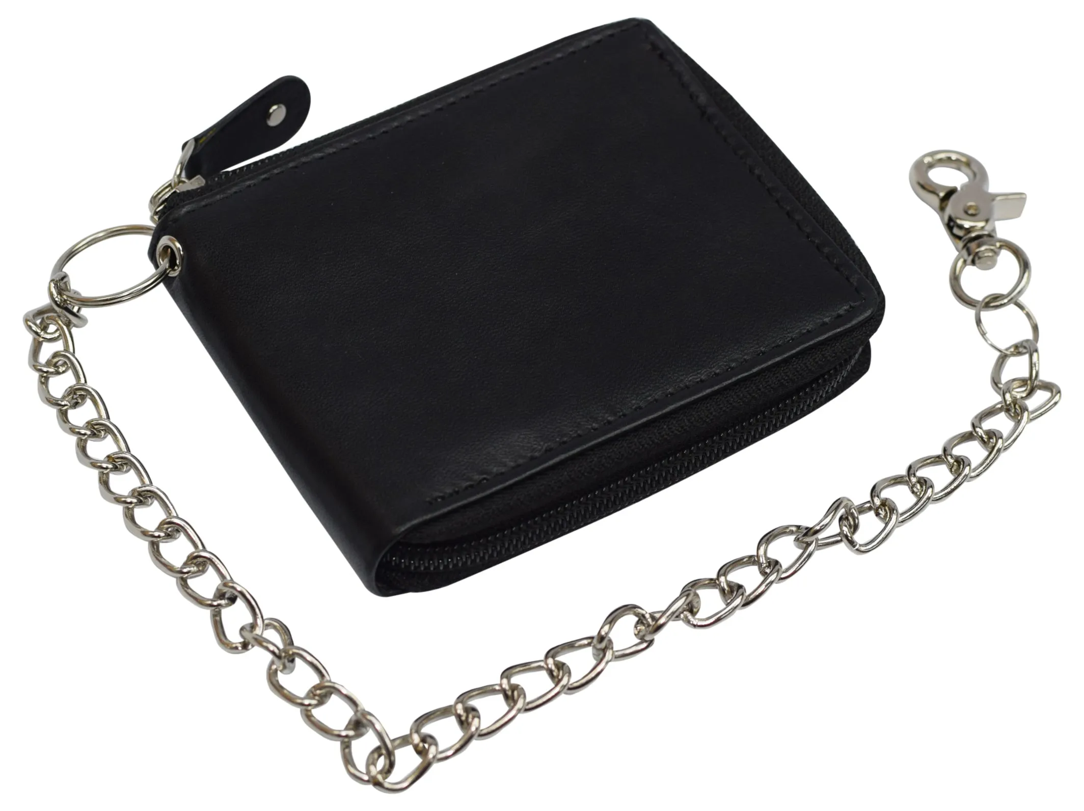 Swiss Marshall Men's Zipper RFID Blocking Premium Leather Zip-Around ID Bifold Wallet