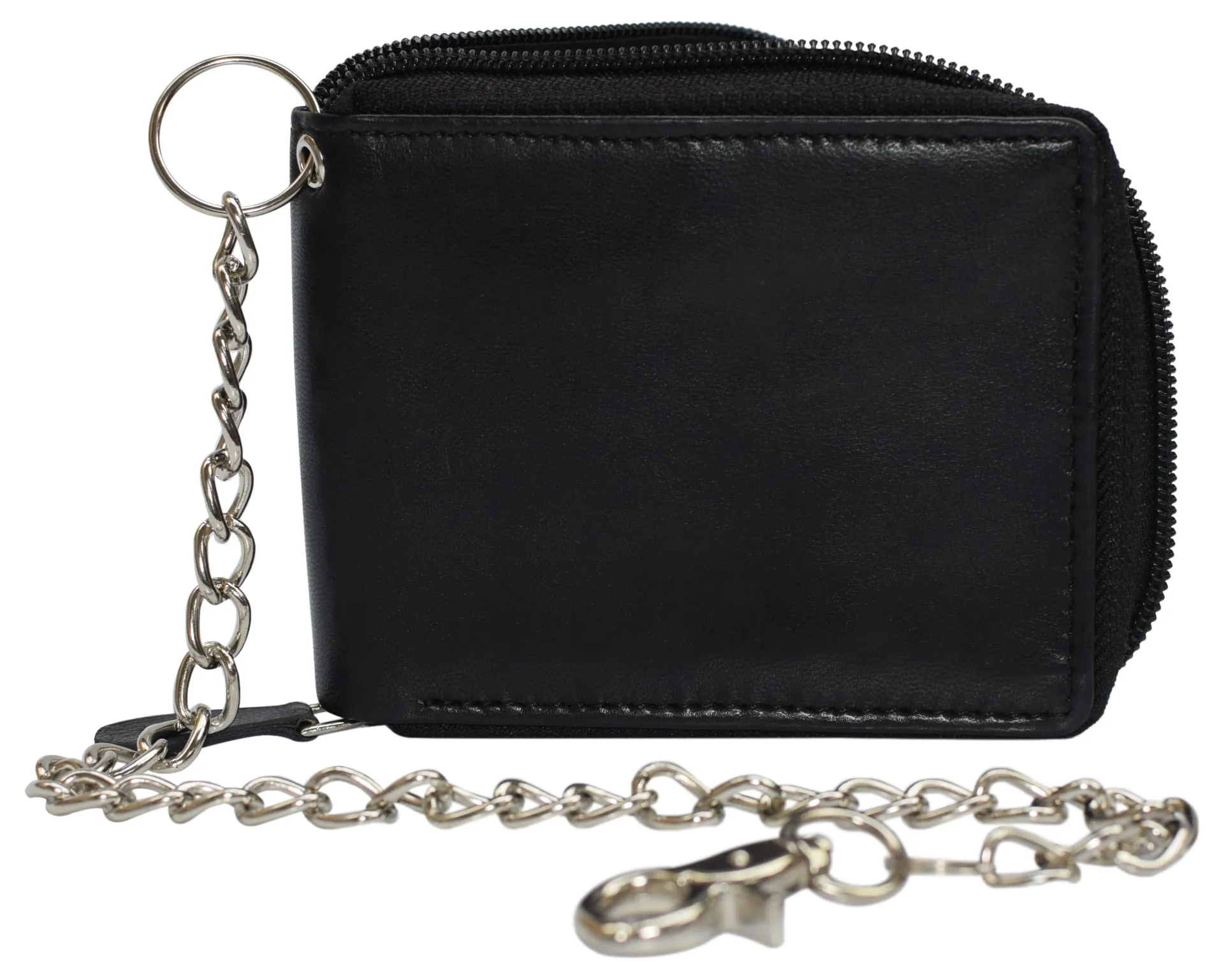 Swiss Marshall Men's Zipper RFID Blocking Premium Leather Zip-Around ID Bifold Wallet