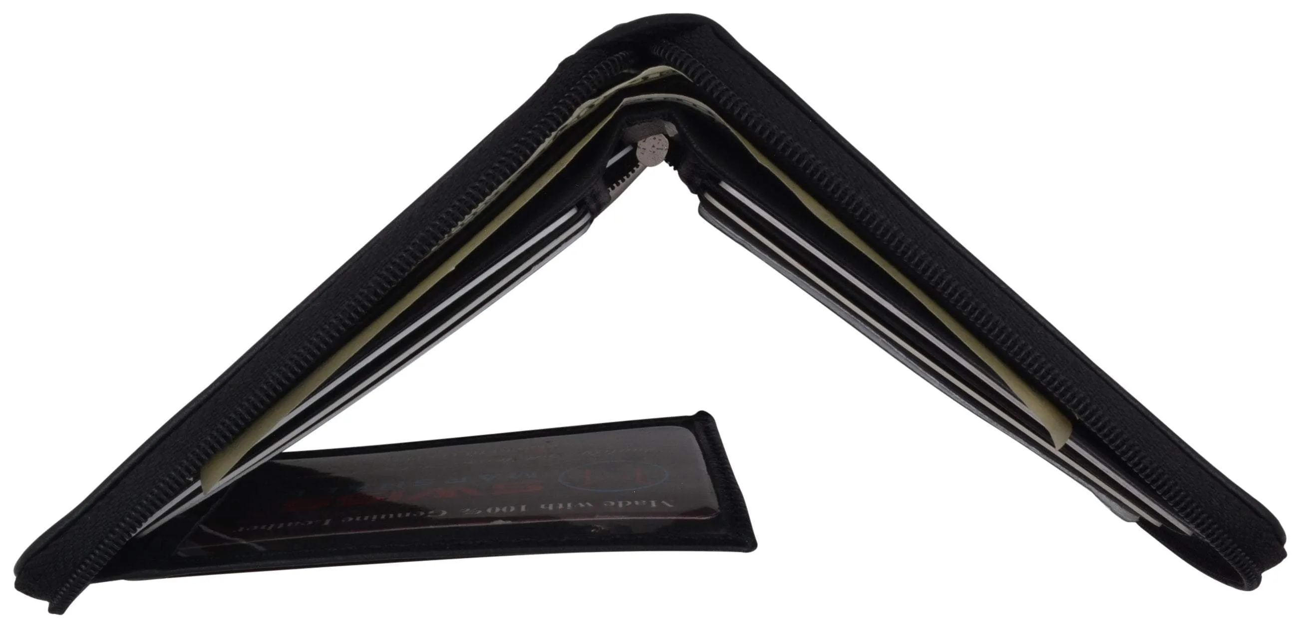 Swiss Marshall Men's Zipper RFID Blocking Premium Leather Zip-Around ID Bifold Wallet