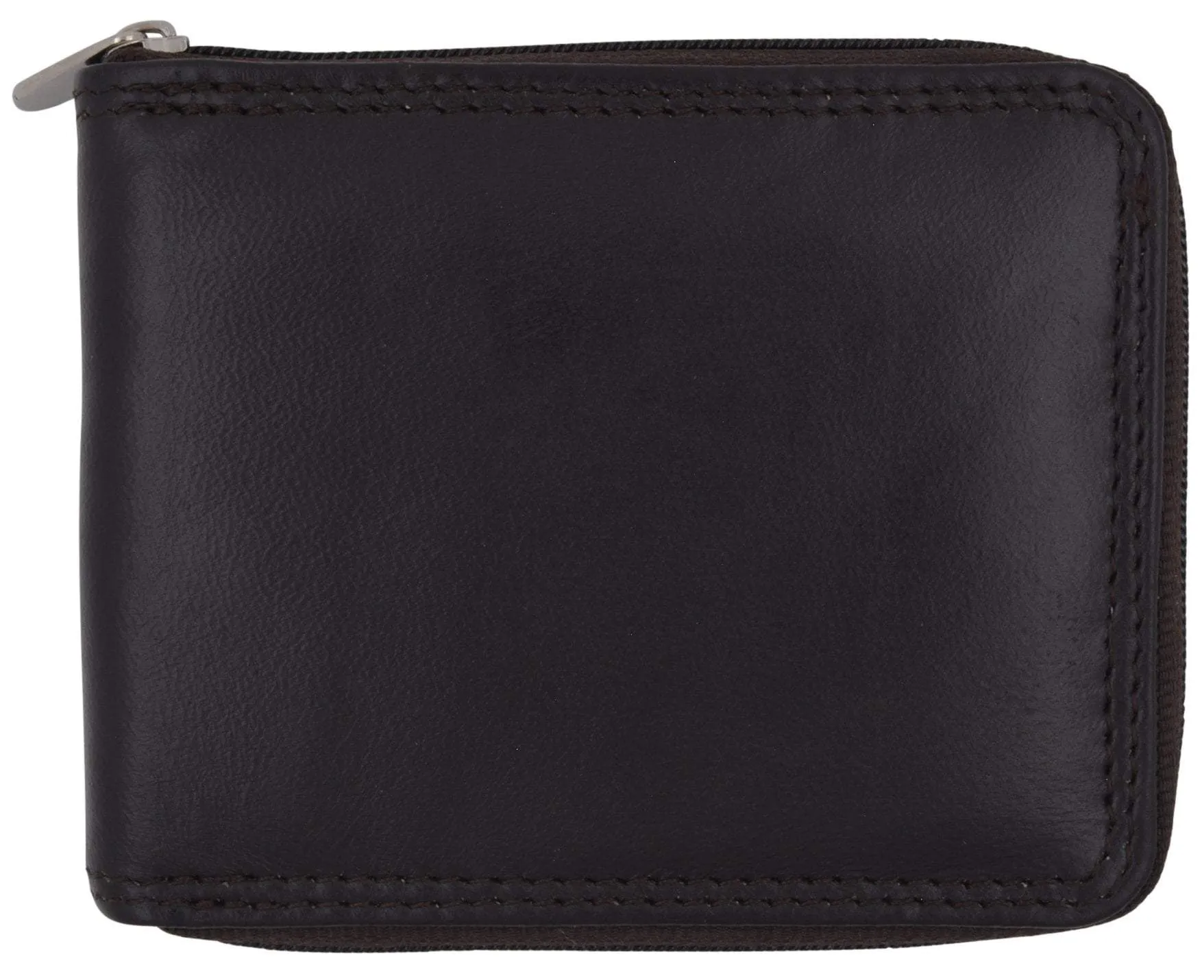 Swiss Marshall Men's Zipper RFID Blocking Premium Leather Zip-Around ID Bifold Wallet