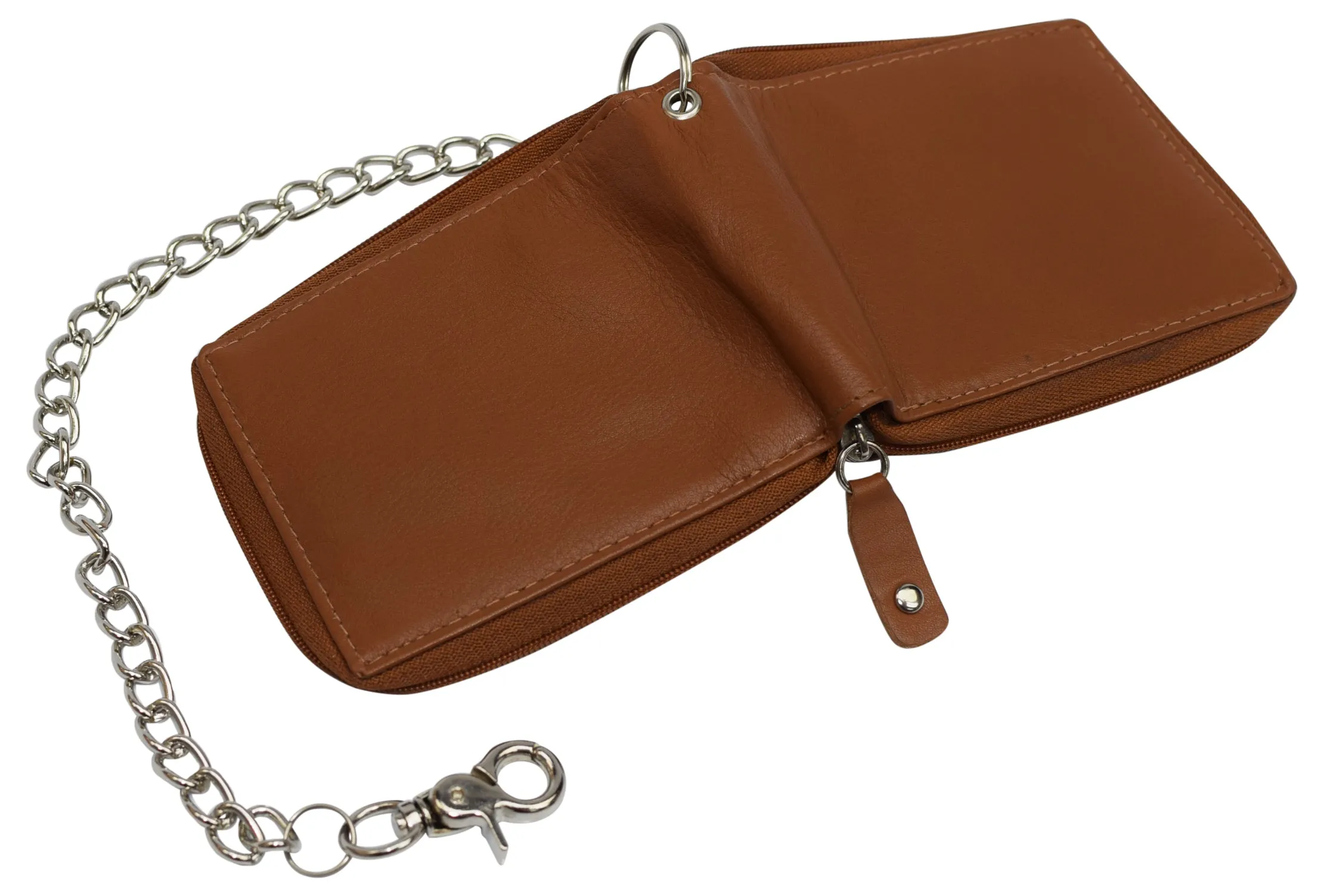 Swiss Marshall Men's Zipper RFID Blocking Premium Leather Zip-Around ID Bifold Wallet