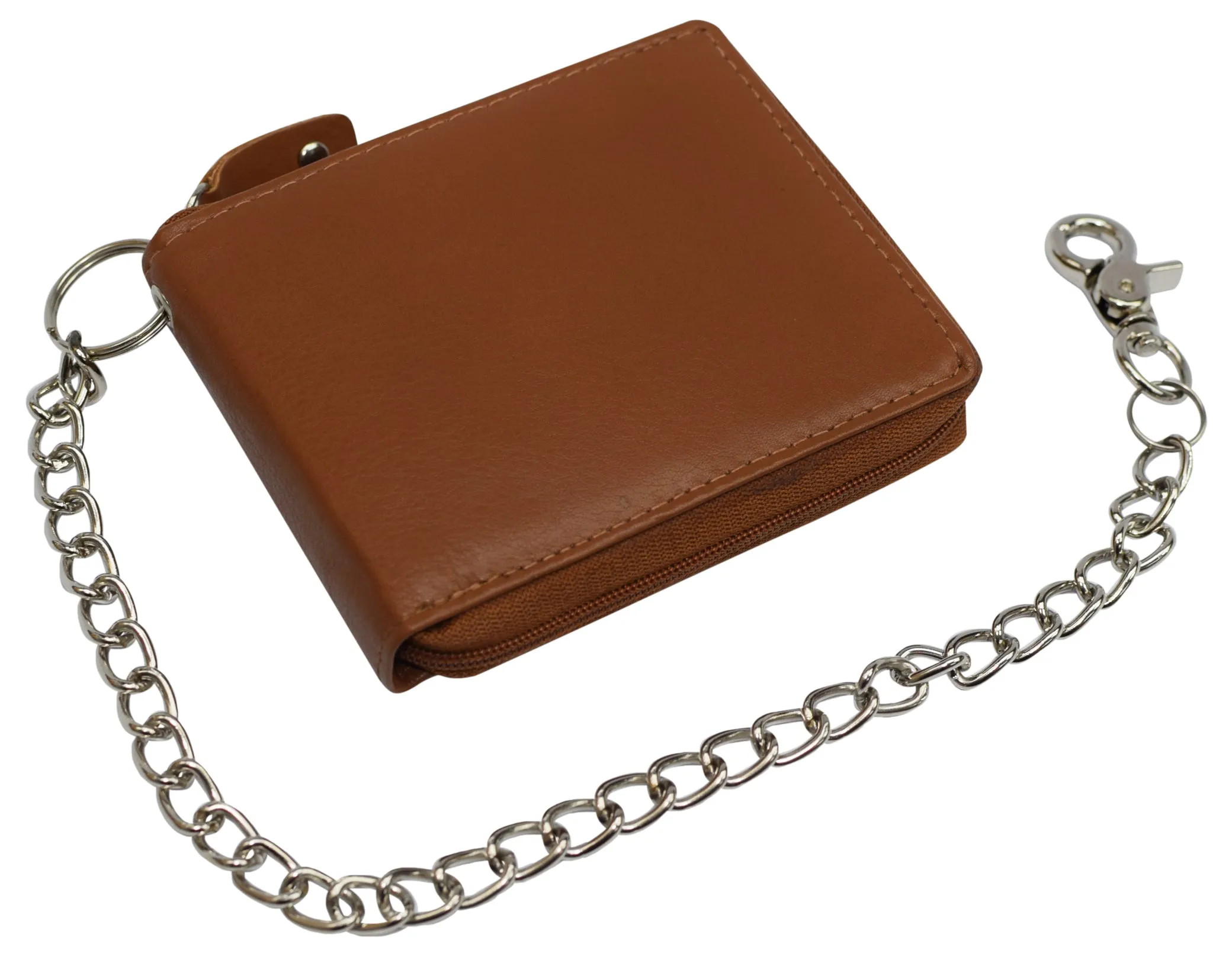Swiss Marshall Men's Zipper RFID Blocking Premium Leather Zip-Around ID Bifold Wallet