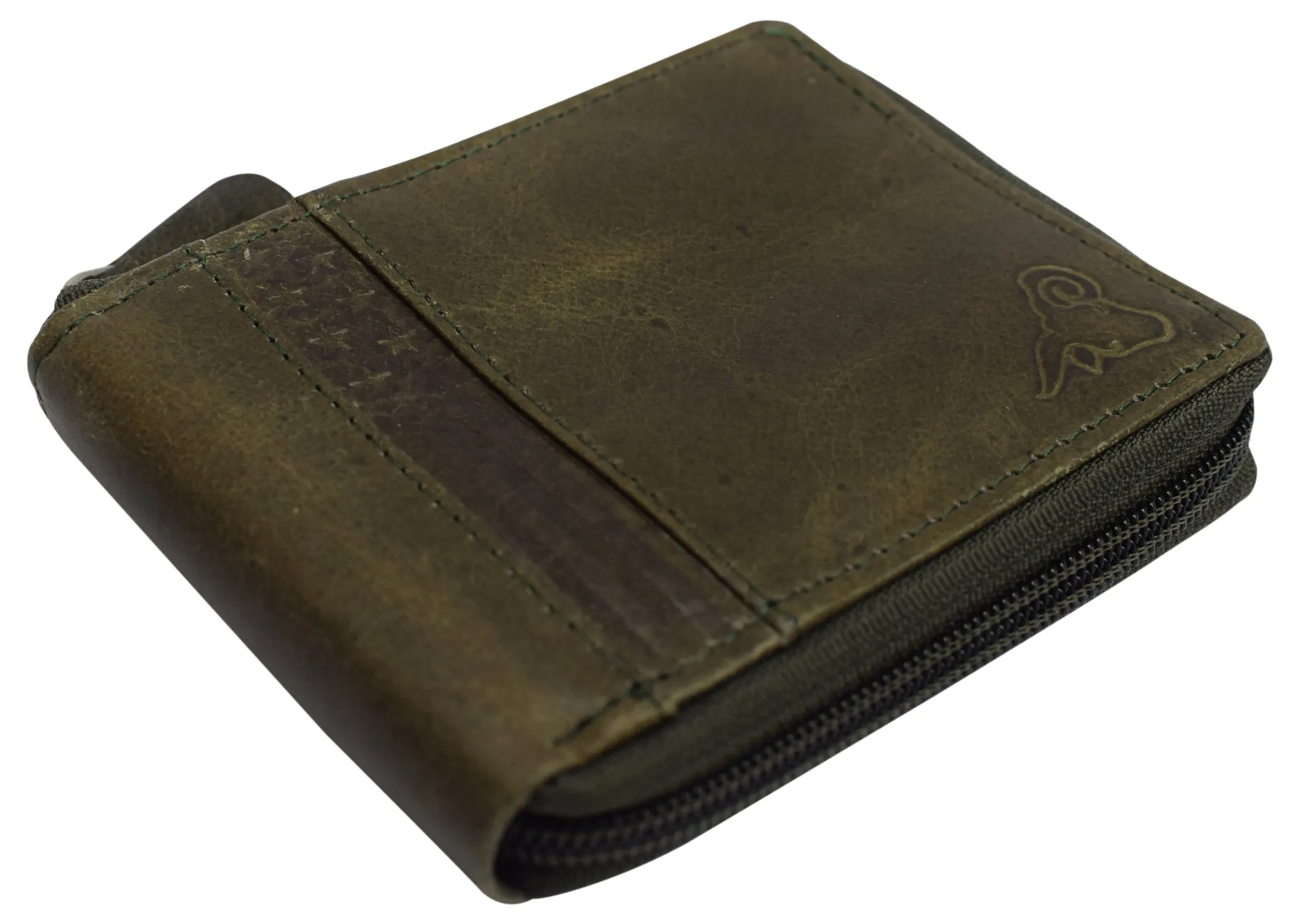 Swiss Marshall Men's Zipper RFID Blocking Premium Leather Zip-Around ID Bifold Wallet