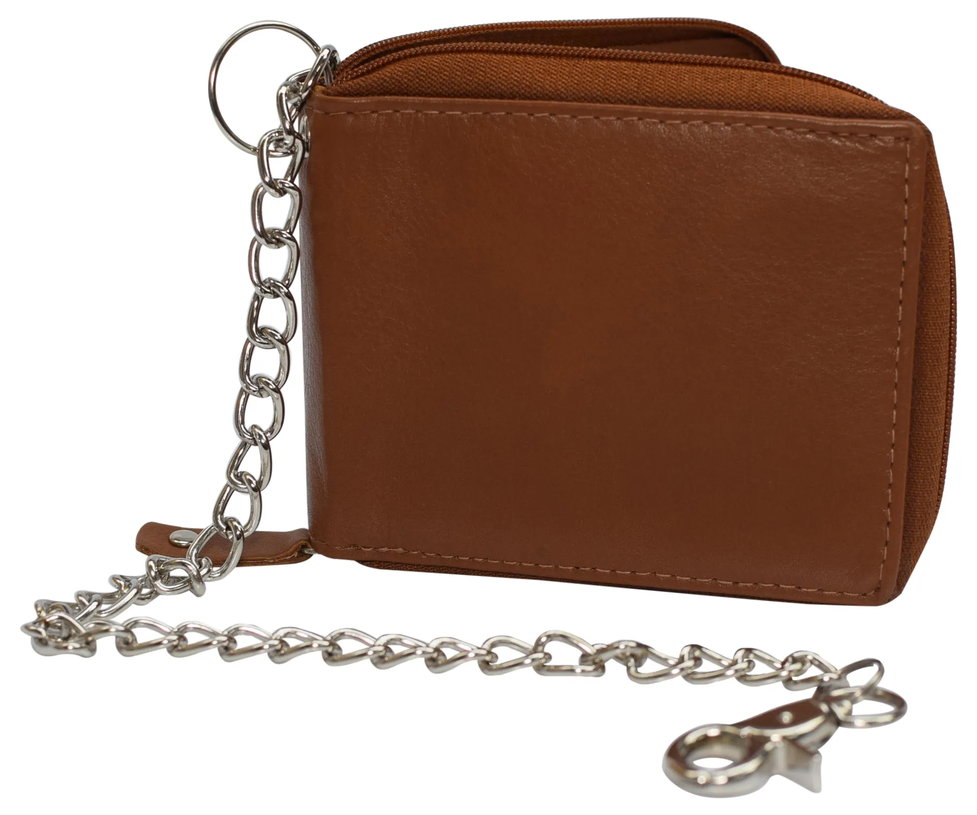 Swiss Marshall Men's Zipper RFID Blocking Premium Leather Zip-Around ID Bifold Wallet