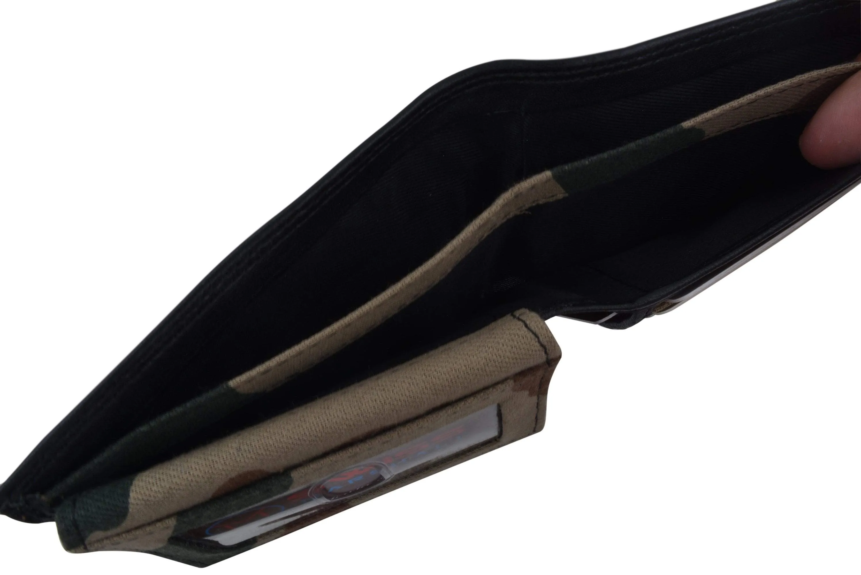 Swiss Marshall Premium Leather Men's Bifold Fixed ID Flap Card Holder Wallet