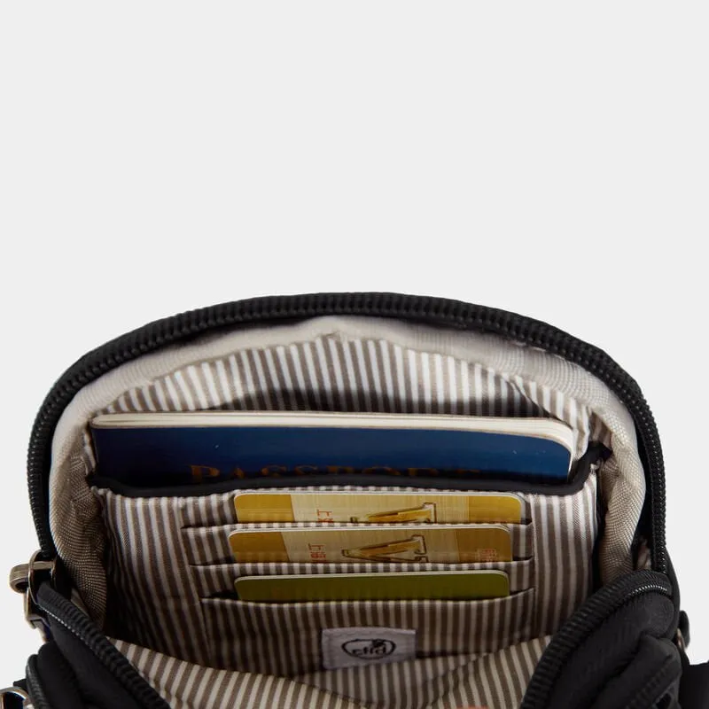 Travelon Anti-Theft Boho 2 Compartment Phone Crossbody - Geo Black