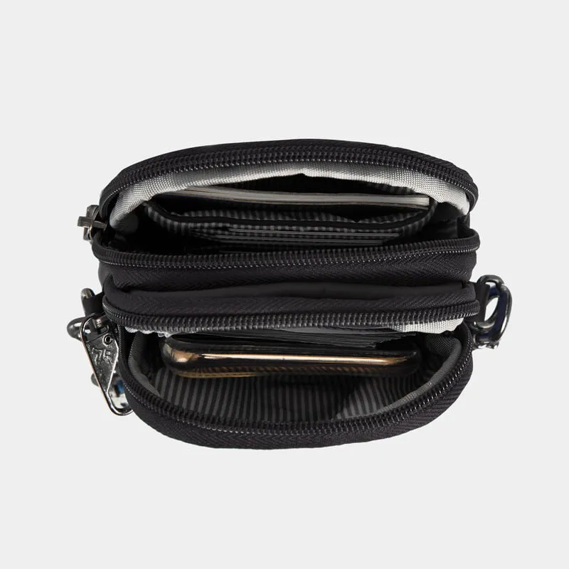 Travelon Anti-Theft Boho 2 Compartment Phone Crossbody - Geo Black