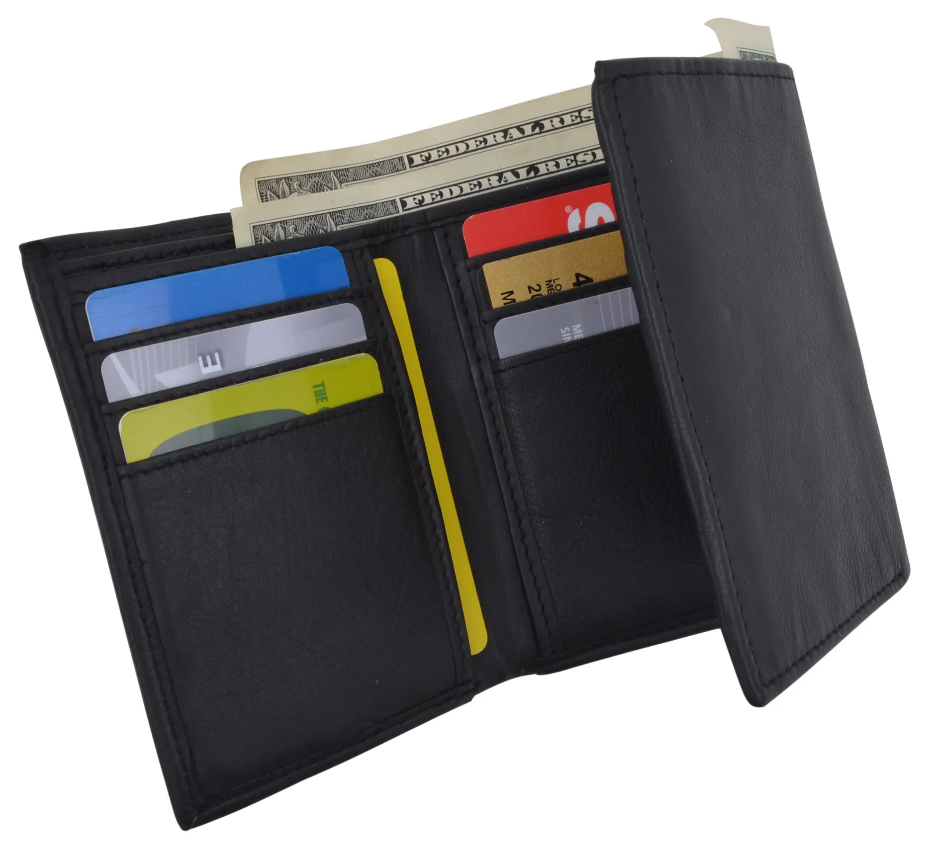 Trifold Men's RFID Blocking Premium Leather Classic Credit Card Holder Wallet