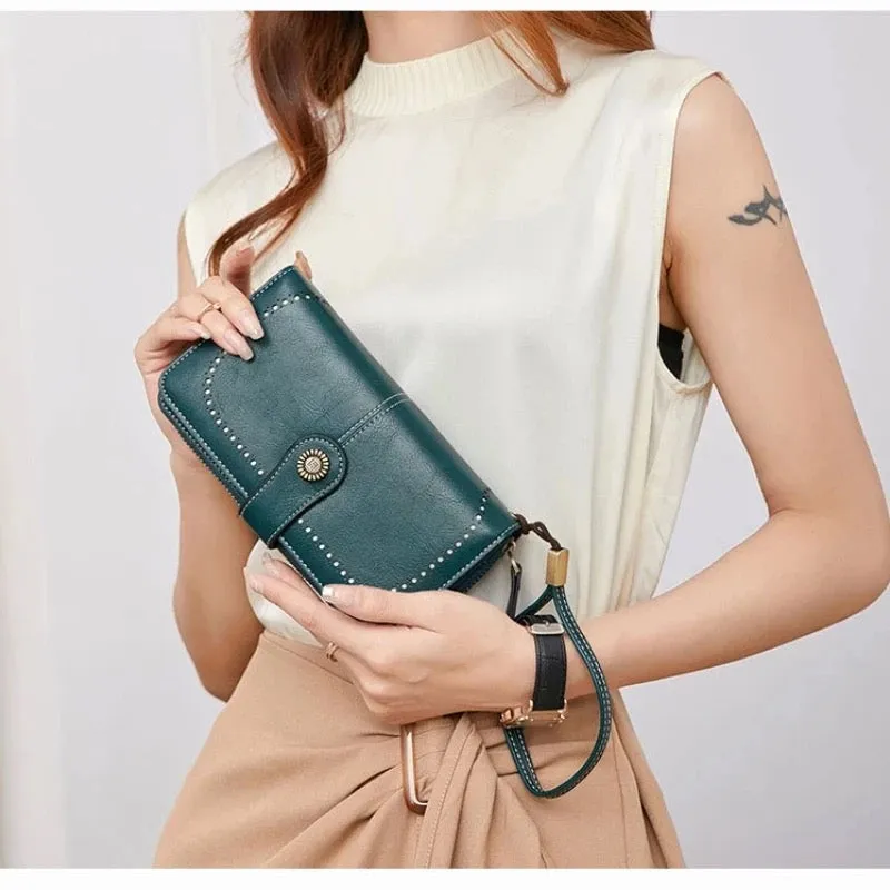 Women Wallet RFID Anti-theft Leather Wallets For Woman Long Zipper Large Ladies Clutch Bag Female Purse Card Holder - S4455689