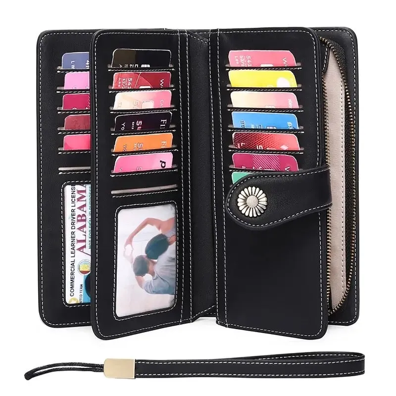 Women Wallet RFID Anti-theft Leather Wallets For Woman Long Zipper Large Ladies Clutch Bag Female Purse Card Holder - S4455689