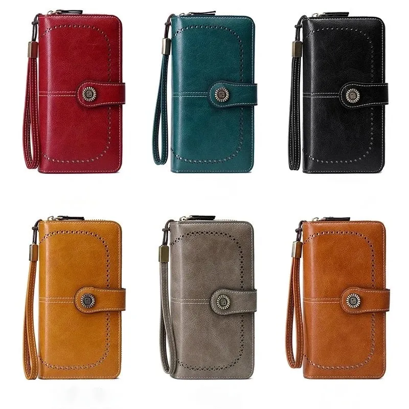 Women Wallet RFID Anti-theft Leather Wallets For Woman Long Zipper Large Ladies Clutch Bag Female Purse Card Holder - S4455689